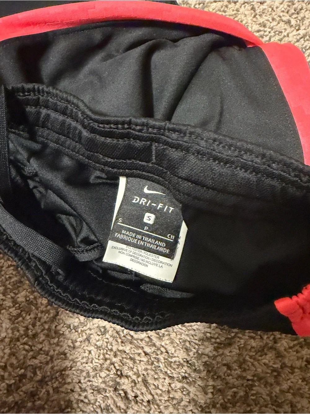 Nike Black Track Pants with Pink Side Stripe